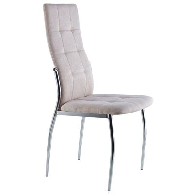 DIANA DINING CHAIR BEIGE / CHROME FABRIC