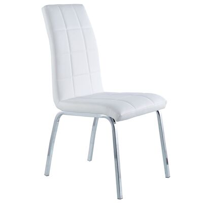 BETTY DINING CHAIR WHITE / CHROME SIMILE LEATHER