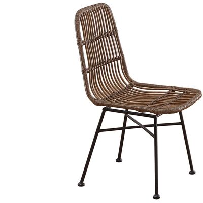 DINING CHAIR THAI RATTAN SYNTHETIC BROWN / BLACK.