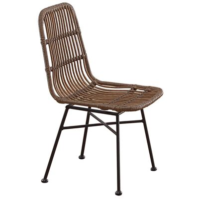 DINING CHAIR THAI RATTAN SYNTHETIC BROWN / BLACK.