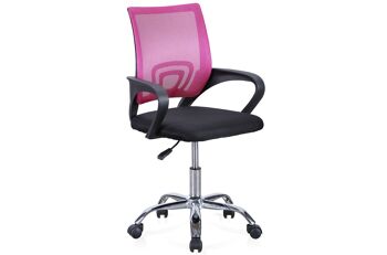 CHAISE DE BUREAU PIVOTANTE MODÈLE VITA NOIR / ROSE 1