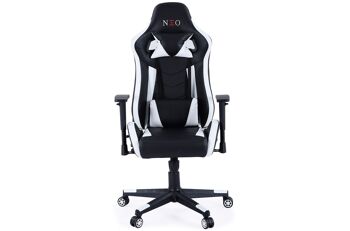 FAUTEUIL PIVOTANT ET INCLINABLE GAMER NEO PRO NOIR / BLANC. 2