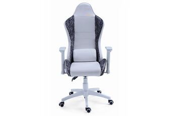 FAUTEUIL GAMER PIVOTANT ET INCLINABLE JORDAN LEOPARD BLANC / LEOPARD 2