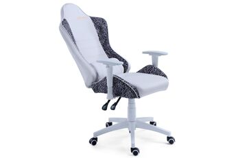 FAUTEUIL GAMER PIVOTANT ET INCLINABLE JORDAN LEOPARD BLANC / LEOPARD 3