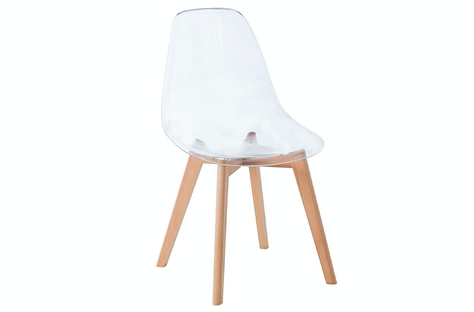 SEDIA DA PRANZO TRASPARENTE VISION GAMBE IN FAGGIO.