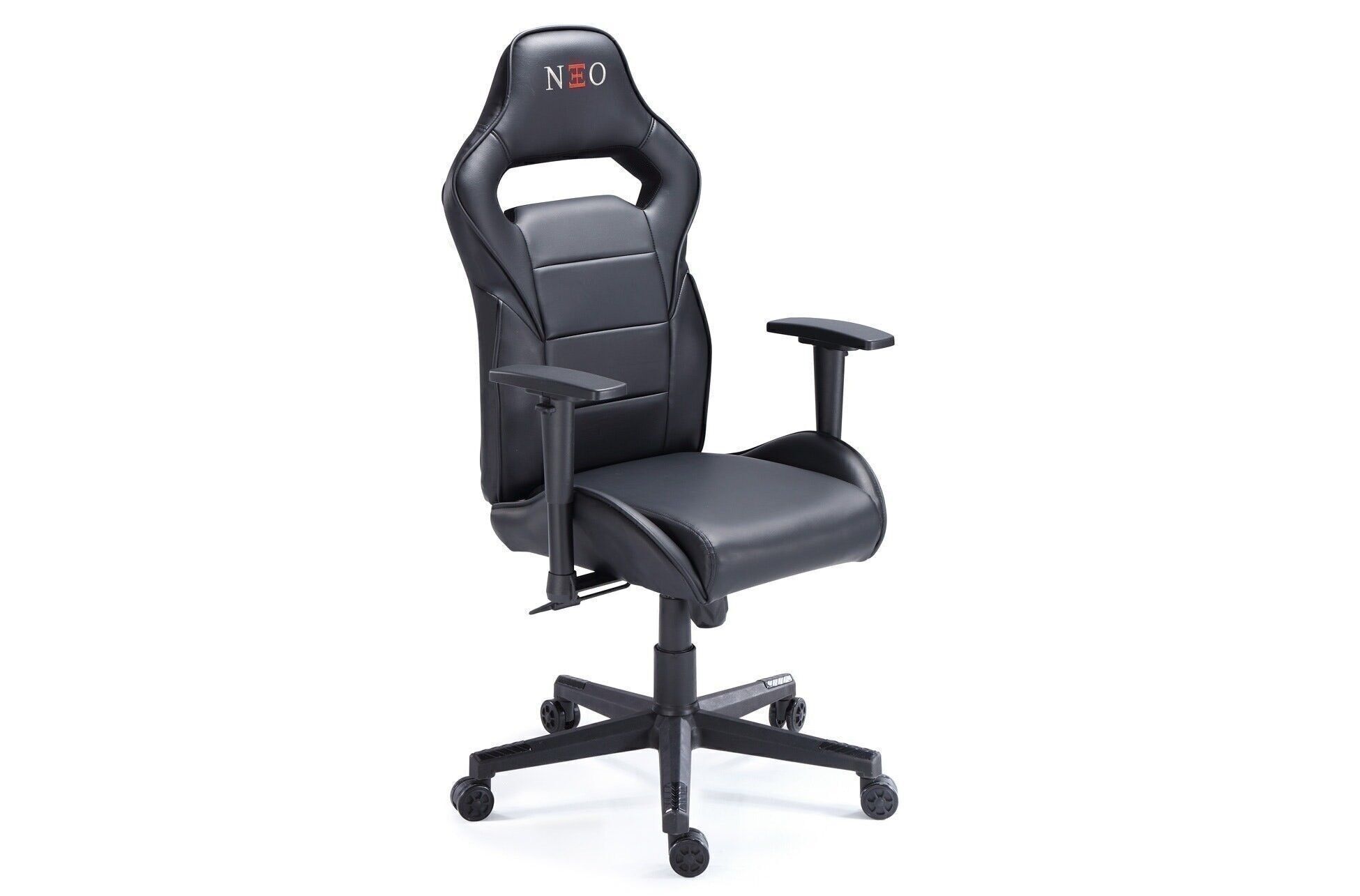 POLTRONA GAMER GIREVOLE NEO KANE SIMIL PELLE NERA.