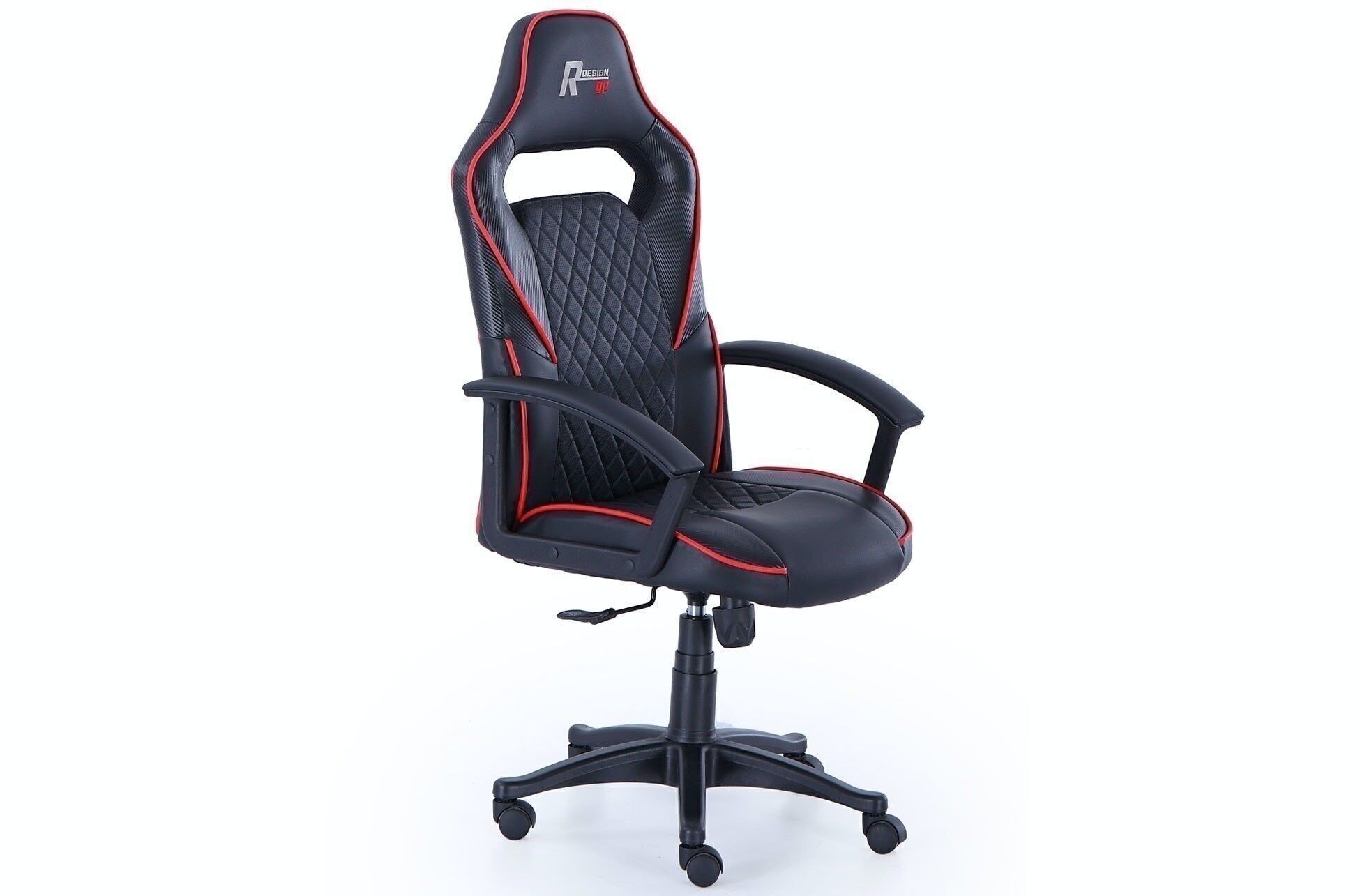 R-DESIGN POLTRONA GIREVOLE REGOLABILE IN ALTEZZA ECOPELLE NERO - CARBONIO.