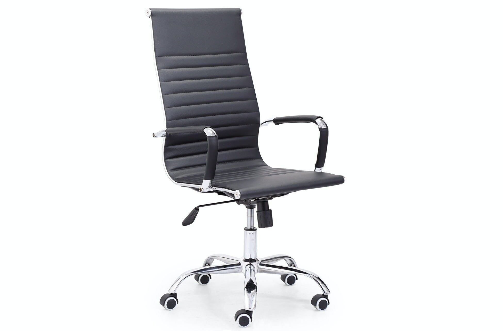 POLTRONA LETTERA GIREVOLE IN PELLE NERA