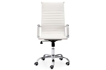 FAUTEUIL PIVOTANT LETTRE SIMILI CUIR BLANC 2