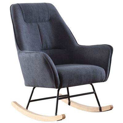 FAUTEUIL À BASCULE ROCKER TISSU GRIS