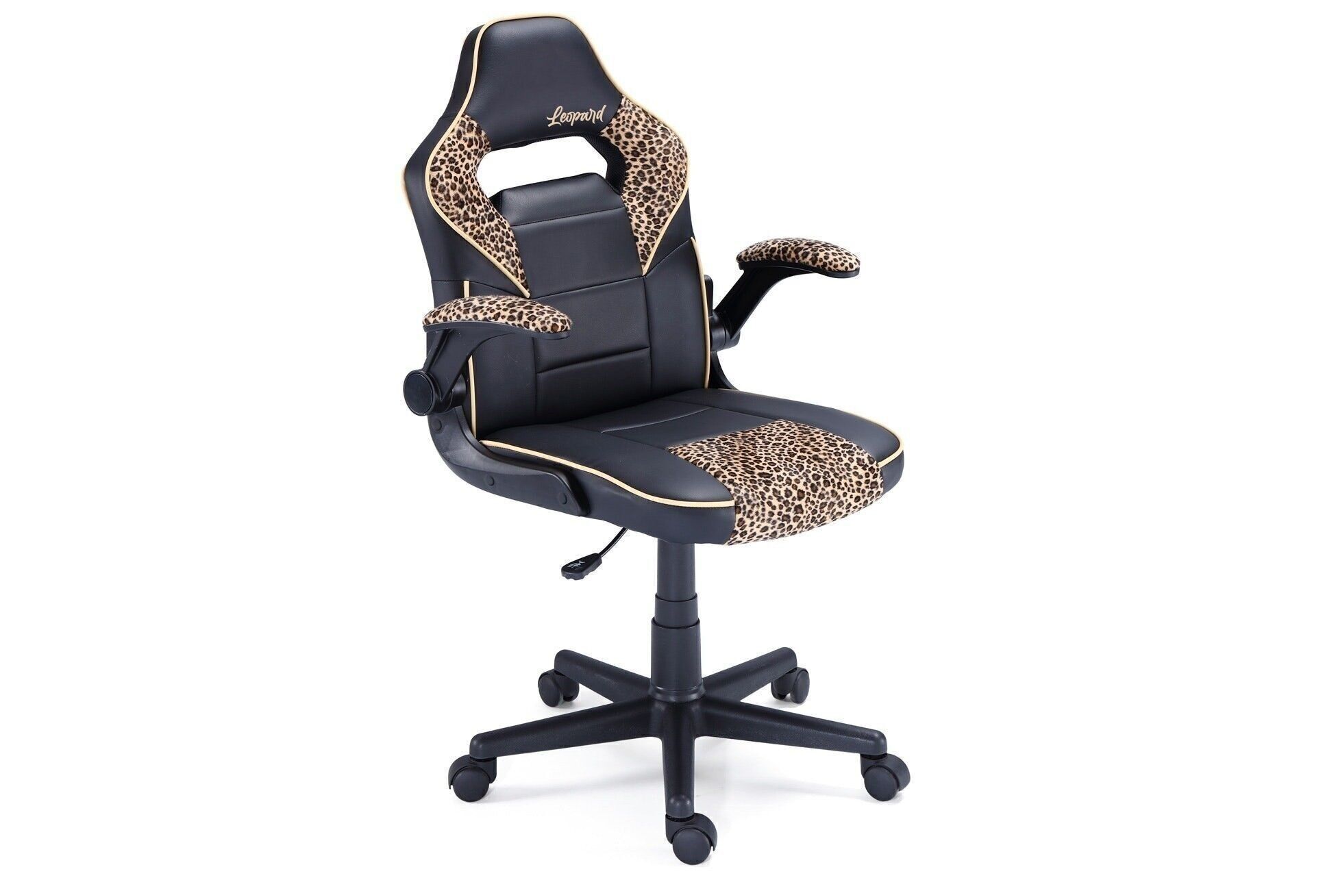 POLTRONA GAMER SPORT LEOPARD PELLE SIMULATA NERO/LEOPARDO.