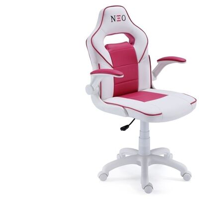 GAMER ARMCHAIR NEO SPORT W SIMIL LEATHER WHITE / STRAWBERRY.