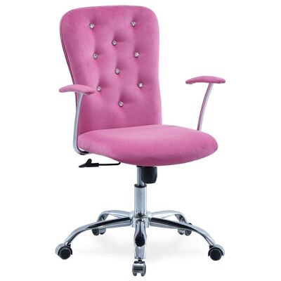 FAUTEUIL D'ETUDE PRINCESSE VELOURS ROSE