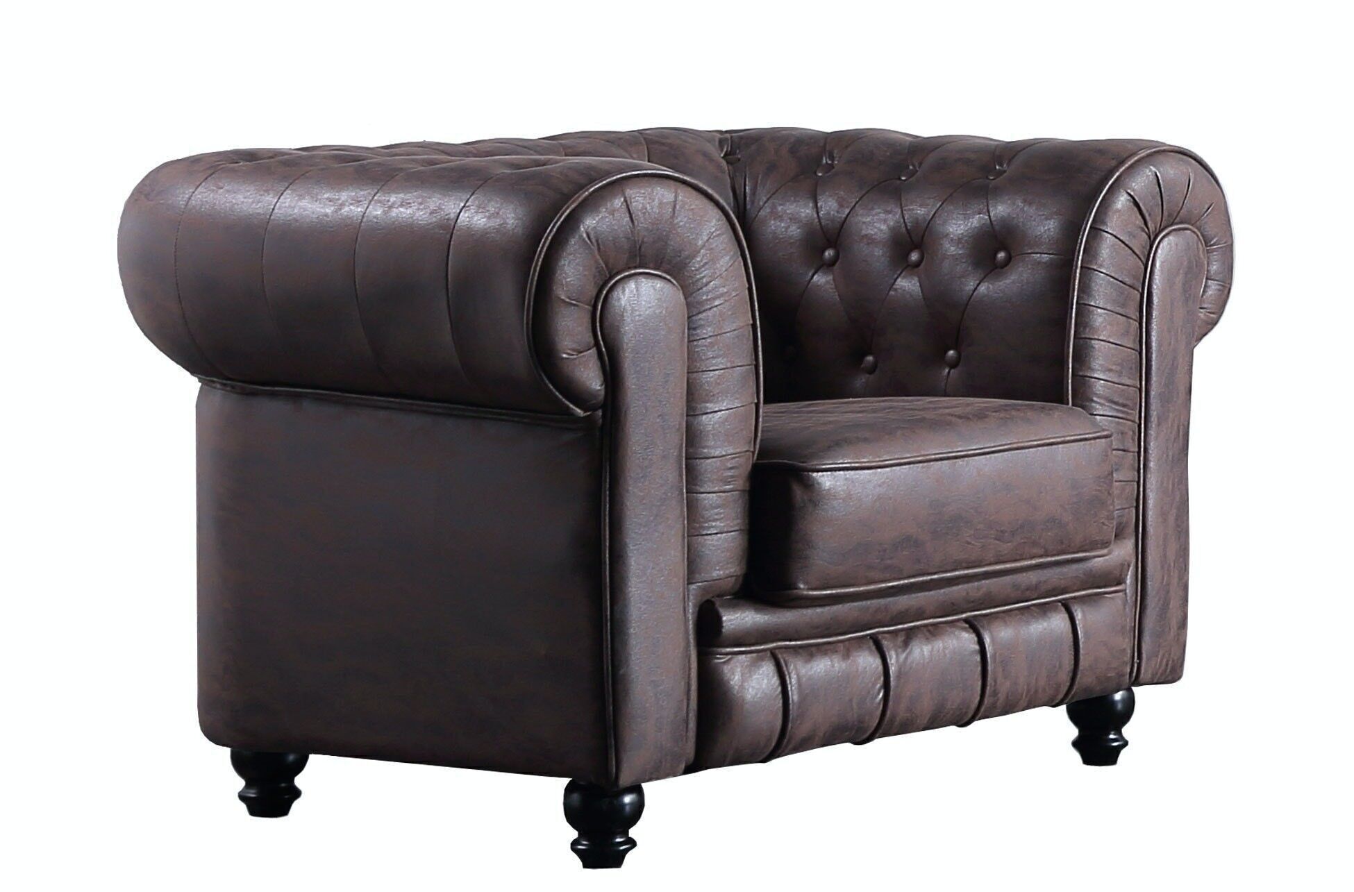 DIVANO CHESTERFIELD 1 POSTO CHOCO VINTAGE