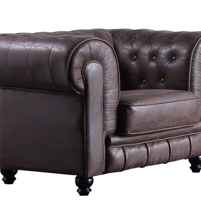 CANAPÉ CHESTERFIELD 1 PLACE CHOCO VINTAGE