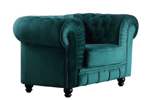 SOFÁ CHESTERFIELD 1 PLAZA VELVET VERDE