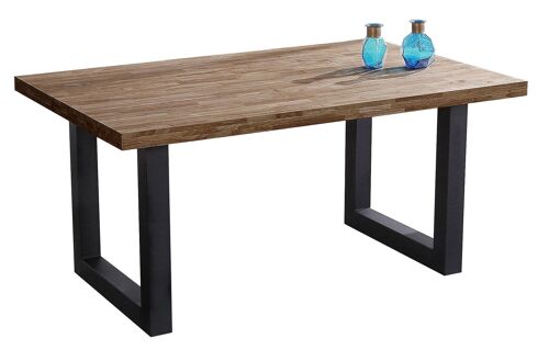 MESA COMEDOR FIJA LOFT ROBLE AMERICAN / NEGRO.