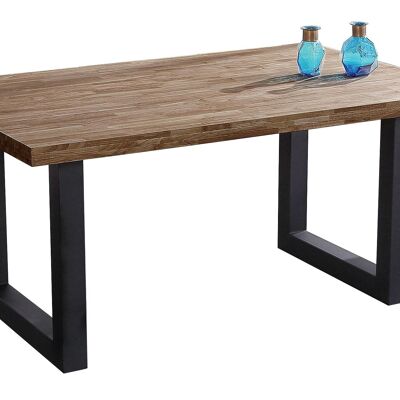 MESA COMEDOR FIJA LOFT ROBLE AMERICAN / NEGRO.