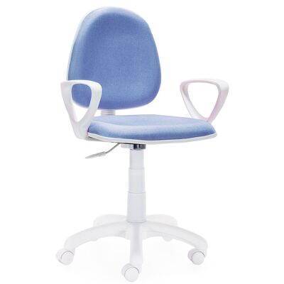 SILLA DE ESCRITORIO GIRATORIA MODELO DOLPHIN AZUL / ESTRUCTURA BLANCA.