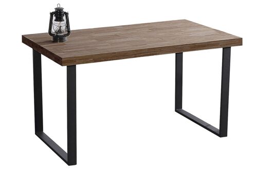 MESA COMEDOR FIJA NATURAL ROBLE AMERICAN / NEGRO.