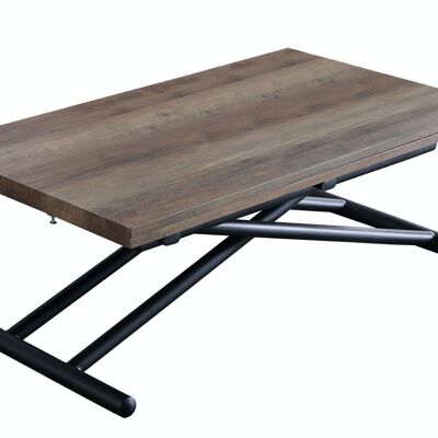 LIFT AND EXTENDABLE COFFEE TABLE UP - DOWN WALNUT / BLACK