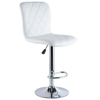 BRITAIN SWIVEL STOOL SIMIL LEATHER WHITE / CHROME.