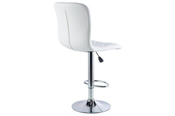 TABOURET PIVOTANT BRITAIN SIMIL CUIR BLANC / CHROME. 3