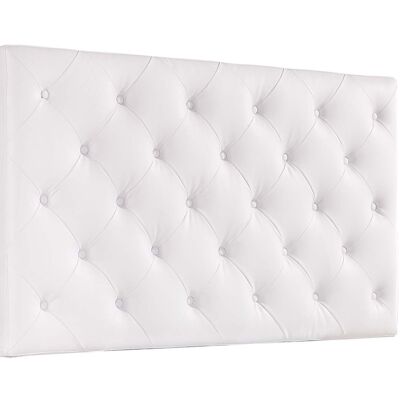 UPHOLSTERED HEADBOARD HANGING ENFIELD 160 WHITE LEATHER-LIKE LEATHER.