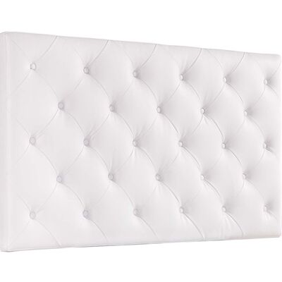UPHOLSTERED HEADBOARD HANGING ENFIELD 160 WHITE LEATHER-LIKE LEATHER.