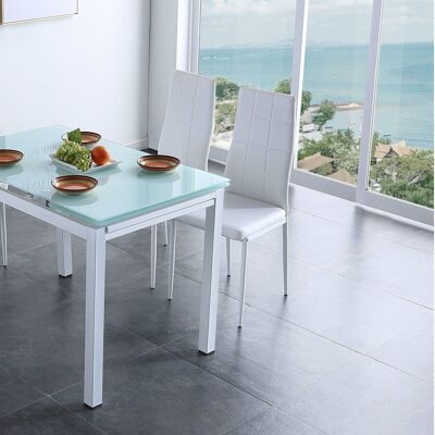 WHITE MILAN EXTENDABLE DINING TABLE