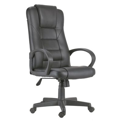 HENRY MODEL OFFICE CHAIR SIMILE BLACK LEATHER.