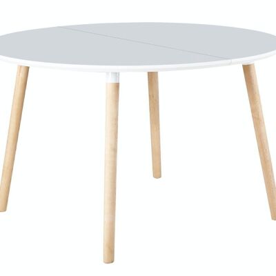 NORDIKA 100 EXTENDABLE DINING TABLE WHITE / BEECH.