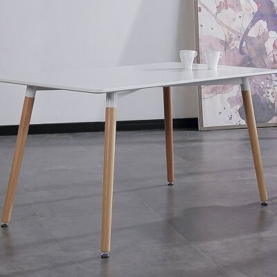 NORDIKA 140 FIXED DINING TABLE WHITE / BEECH.