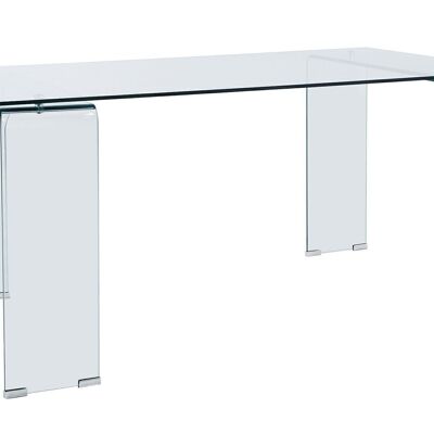 TRANSPARENT DINING TABLE IN TEMPERED GLASS SINGLE