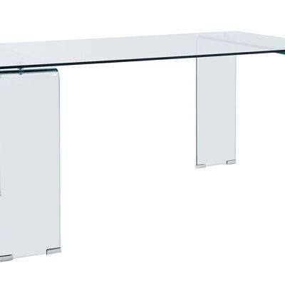 TABLE À MANGER TRANSPARENTE EN VERRE TREMPÉ SIMPLE