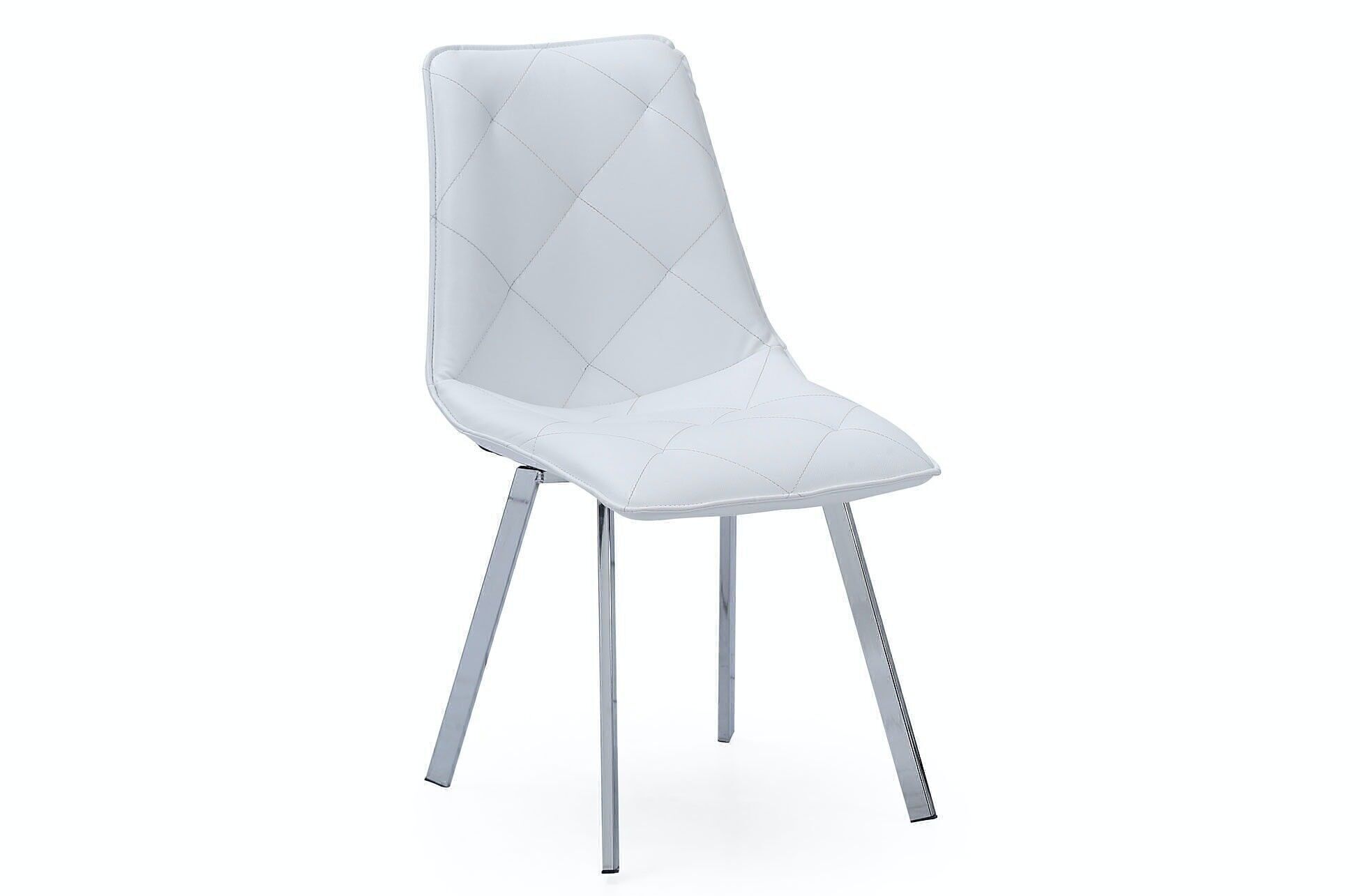 SEDIA DA PRANZO IN PELLE BIANCO DIAMANTE