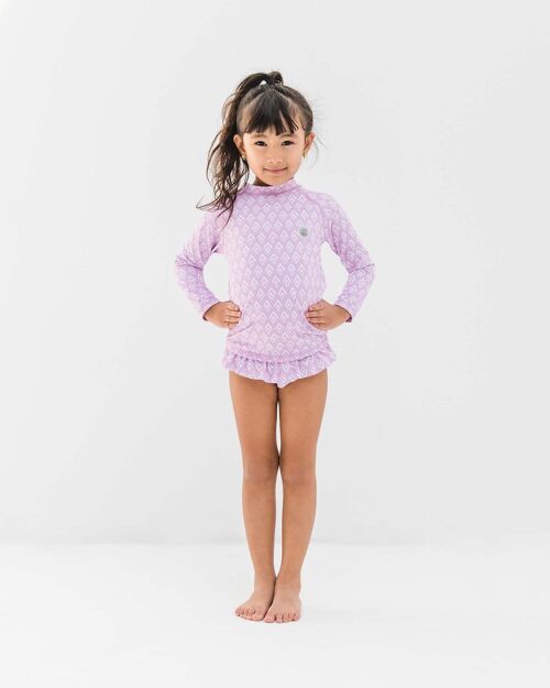 Girl 2 pieces suit Long Sleeve-Geo Purple PURPLE