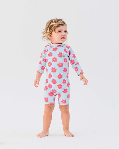 Baby Swimsuit Long Sleeve-Pink Lemonade PINK