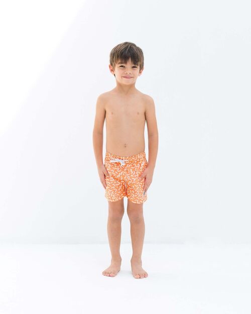 Boy Swim short Loose-Sunset Vibes ORANGE
