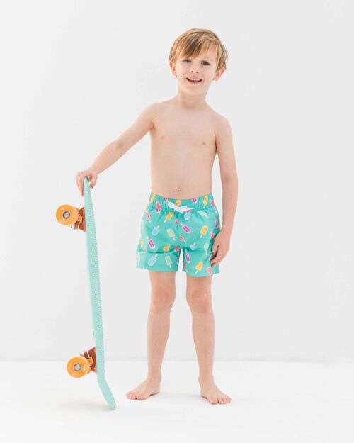 Boy Swim short Loose-Happy Popsicle GREEN