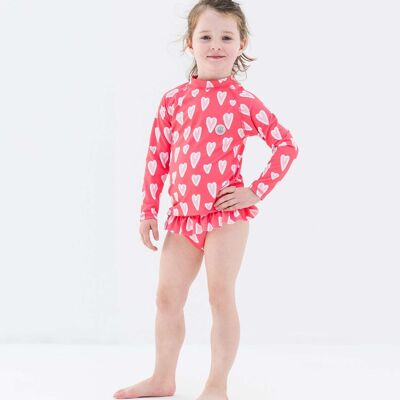 Girl 2 pieces suit Long Sleeve-Summer Love RED