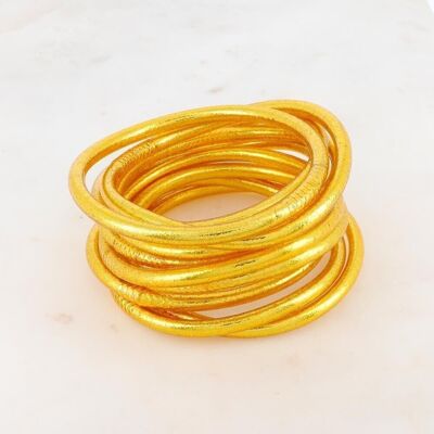 Thick Buddhist bangle without golden mantra bead