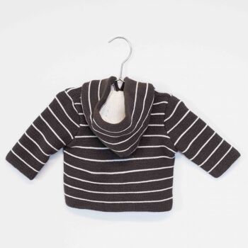 Manteau en tricot - Réglisse/Écru - Collection «Les Basiques» 1