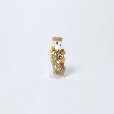 Flores secas en vaso 100 ml con cera de oro amarillo