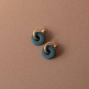 Boucles d'oreilles créoles Surround en bleu sarcelle 1