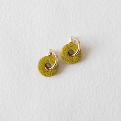 Boucles d'oreilles créoles Surround en Chartreuse