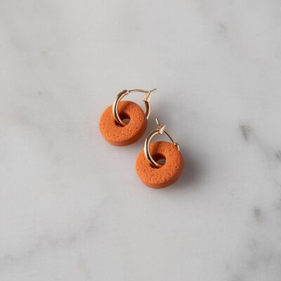 Surround Hoop Earrings in Pumpkin