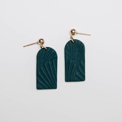 Archway Shell Drop Earrings in Deep Teal