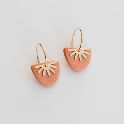 Sun Ray Hoops in Peach