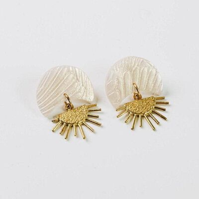 Sunset II Earrings in Golden Shell, Festive Earrings